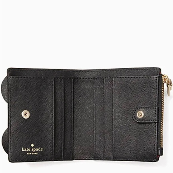 Kate Spade x Disney Minnie Mouse NWT Adalyn Black Polka Dot Bow Wallet - Picture 10 of 10